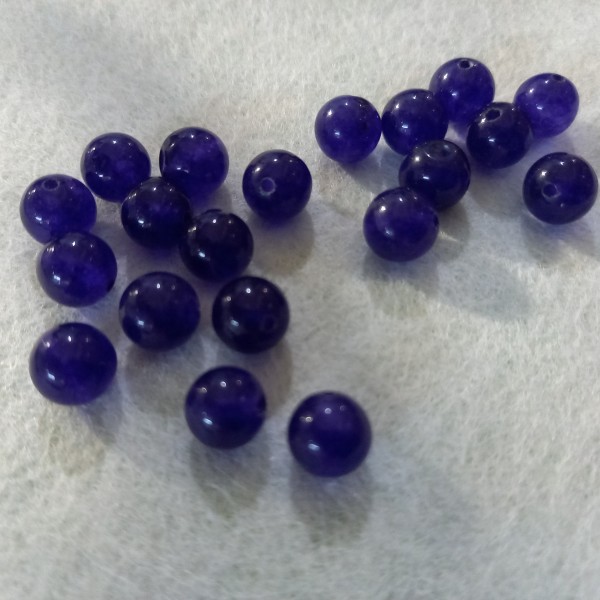 20 Perles mauves en verre, 5mm - Photo n°1
