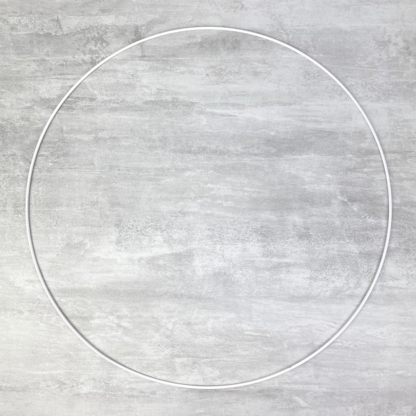 Grand Cercle métallique blanc diam. 50 cm pour abat-jour, Anneau epoxy blanc Attrape rêves - Photo n°1