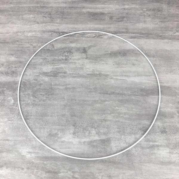 Grand Cercle métallique blanc diam. 45 cm pour abat-jour, Anneau epoxy blanc Attrape rêves - Photo n°1