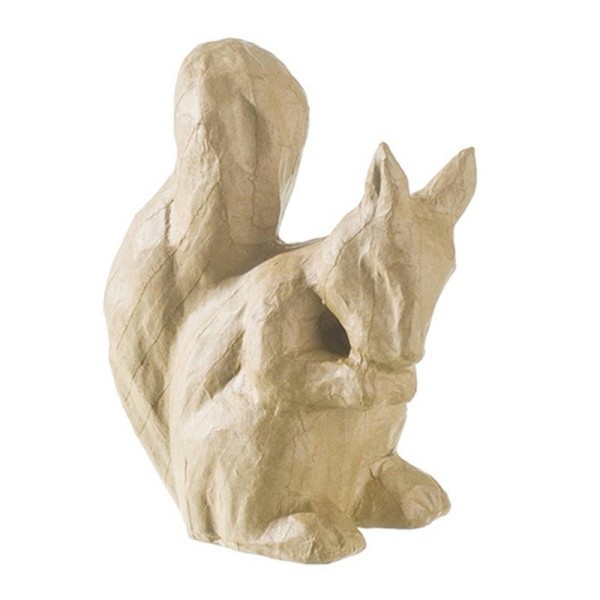 Écureuil  en papier mâché,13,5 x 6,5 x haut. 16,5 cm, à customiser - Photo n°1