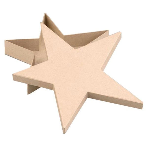 Boite Forme Crazy Star, Etoile allongé 5 branches avec couvercle en carton, 29x32x4cm, &agrav - Photo n°1
