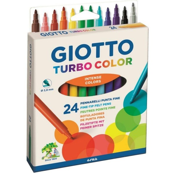 Lot de 24 feutres couleurs intenses Turbo Color à pointe fine diam. 2,8 mm, 13cm x 17.5 cm - Photo n°1