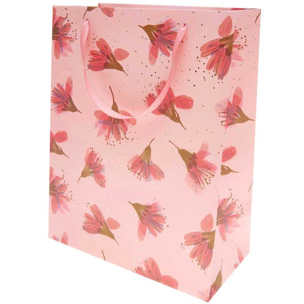 Sac cadeau en papier Grand Modèle - Fleurs de cerisier - 26 x 32 x 12 cm - 1 pce - Photo n°1