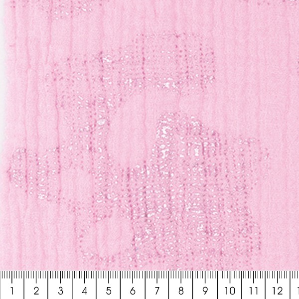 Tissu Gaze de coton Transformation Rico Design - Rose détails hot foil - Vendu par 10 cm - Photo n°3