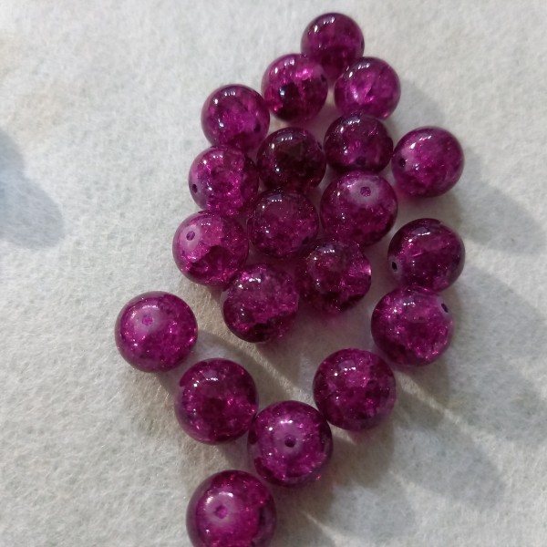Vingt perles en verre, 1cm - Photo n°1