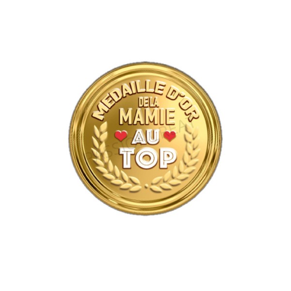 Médaille D'Or de la Mamie Au Top 2 Cabochons - Photo n°1