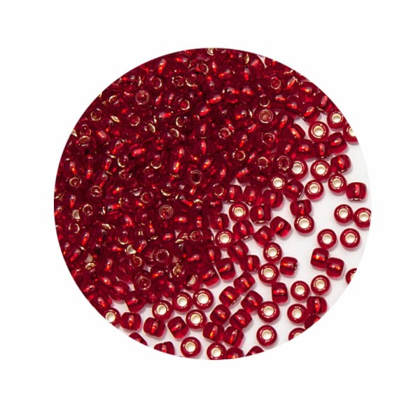 20g argent doublé Rubis Rouge 25c rond verre cristal Japonais TOHO perles de rocaille 15/0 Tr-15-25c - Photo n°1
