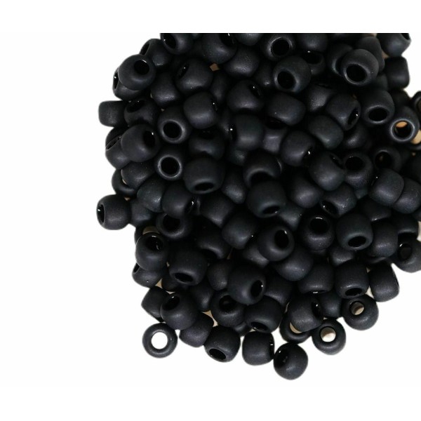 20g Opaque givré Jet 49F verre rond mat noir TOHO perles de rocaille 6/0 Tr-6 - 49F 4mm 6/0 TOHO - Photo n°1