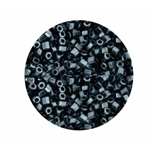 20g métallique hématite 81 Hexagone 11/0 Verre Noir Argent Japonais TOHO perles de rocaille Th-11-81 - Photo n°1