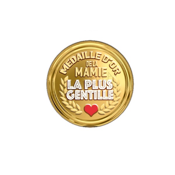 Médaille D'Or De La Mamie La Plus Gentille 2 Cabochons 20 mm - Photo n°1