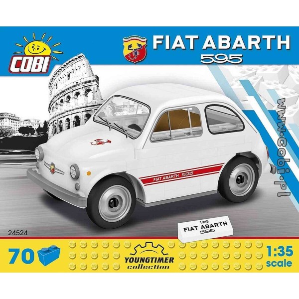 Fiat Abarth 595 blanche - 70 pièces 1/35 Cobi - Photo n°1