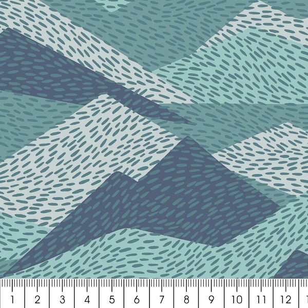 Tissu Toile Coton Dashwood Elements - Montagne - Vendu par 10 cm - Photo n°3