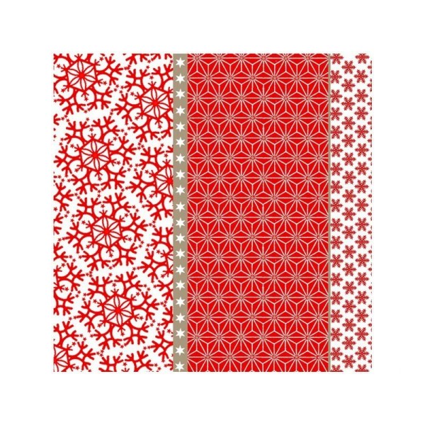 Lot de 20 Serviettes en papier Noël aux couleurs Scandinaves rouge, 33 x 33 cm - Photo n°1