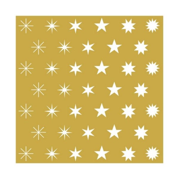 Lot de 20 Serviettes en papier Pluie d'étoiles sur fond d'or, 33 x 33 cm - Photo n°1