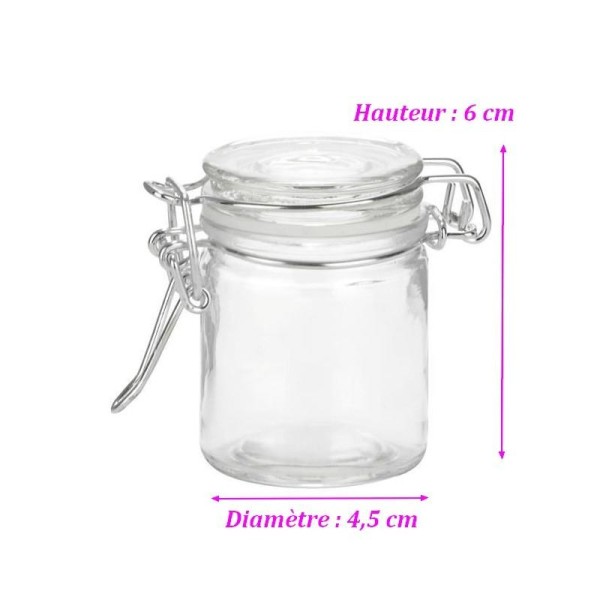 Mini Pot de confiture pour conserve en verre, Confiturier rétro de 6 cm pour boite à d - Photo n°1