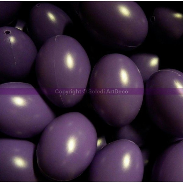 Gros Lot de 25 Oeufs de Pâques en plastique Violet, hauteur 6cm, pour déco de Pâq - Photo n°1