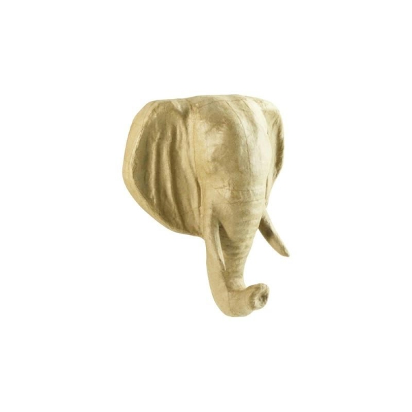 Petit trophée d'éléphant en papier mâché, Tête 19x8.5x2 - Photo n°1