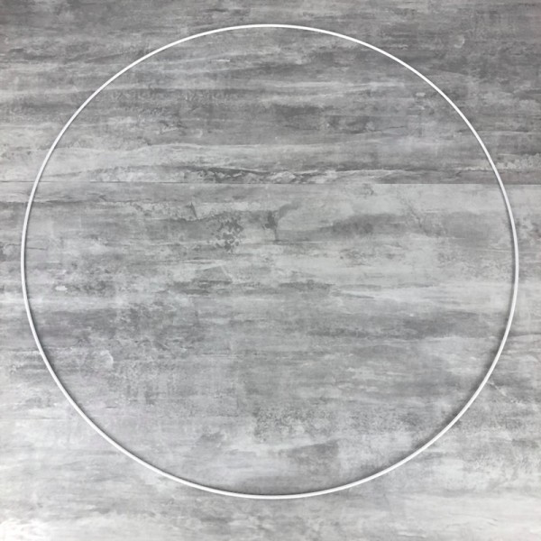 Grand Cercle XXL métallique blanc diam. 80 cm pour abat-jour, Anneau epoxy blanc Attrape rêves - Photo n°1