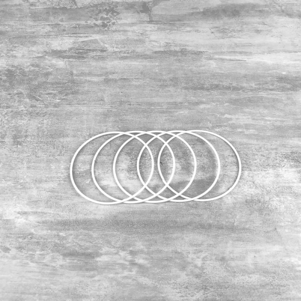 Lot de 5 Cercles métalliques blanc diamètre 10 cm pour abat-jour, Anneaux epoxy Attrape rêves - Photo n°1