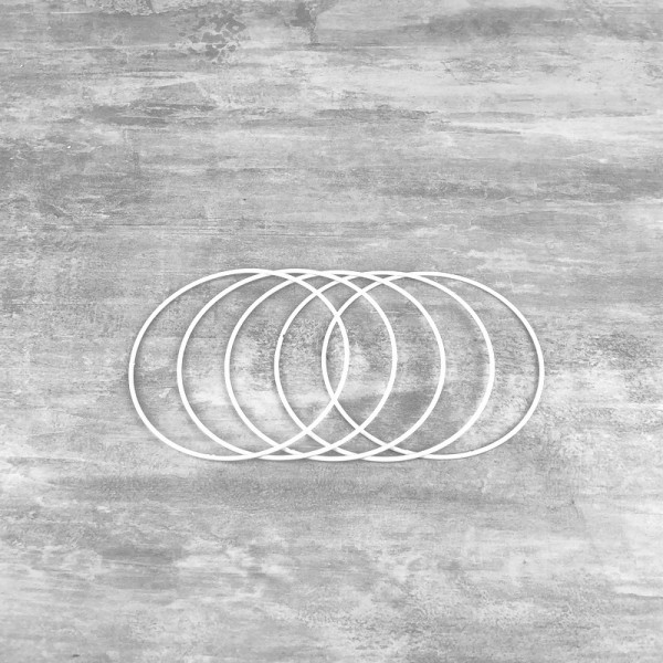 Lot de 5 Cercles métalliques blanc diamètre 12 cm pour abat-jour, Anneaux epoxy Attrape rêves - Photo n°1