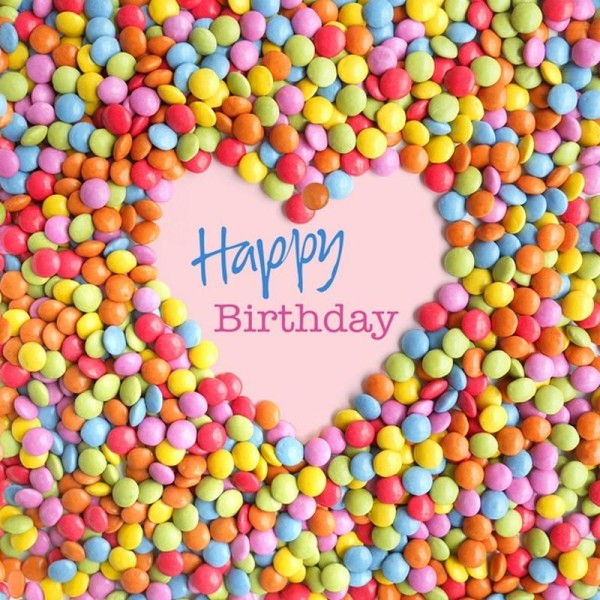 Lot de 20 Serviettes en papier Coeur Sweet Happy Birthday, Bonbons multicolores, 33 x 33 cm - Photo n°1