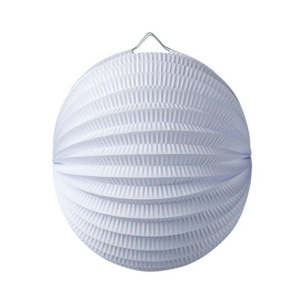 Lampion boule de 20 cm, Papier accordéon Blanc à suspendre pour une déco printanière - Photo n°1