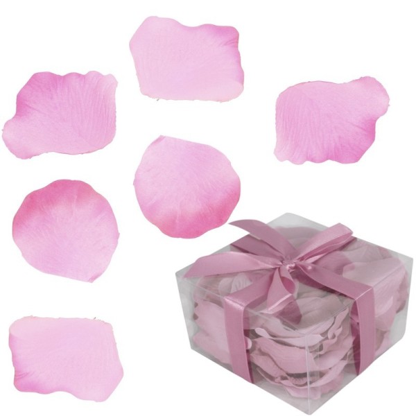 Boite de 100 Pétales de Rose couleur Rose en tissu, à parsemer, 4,5x5cm - Photo n°1