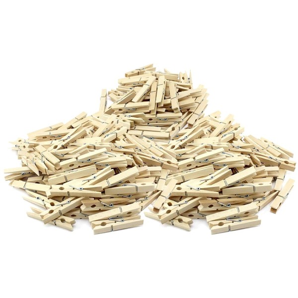 Maxi lot de 1000 Pinces à linge en bois brut, 7 cm, larg. 1 cm, à customiser - Photo n°3