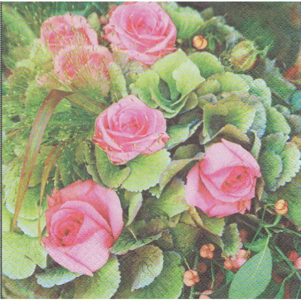 4 Serviettes en papier Roses Rosier Format Lunch 3215-7002 Twentyfive Decoupage Decopatch - Photo n°1
