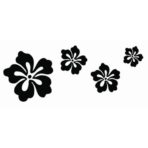 Sticker mural autocollant Fleurs Azalées noir mat, Vinyle de qualité prof.  - Stickers muraux - Creavea