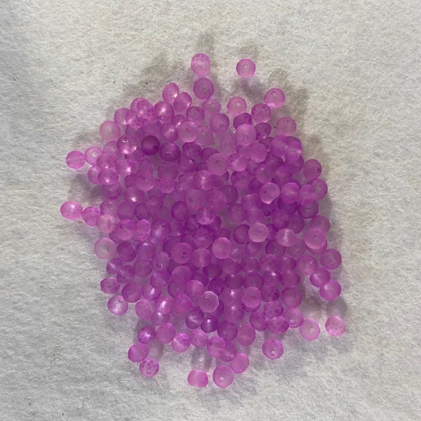 Perles en résine violet mat ronde - Photo n°1