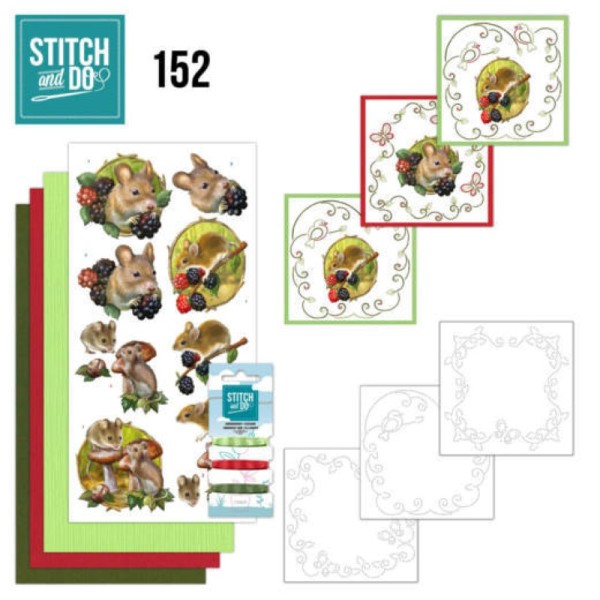 Stitch and do 152 - kit Carte 3D broderie - Animaux de la forêt - Photo n°1