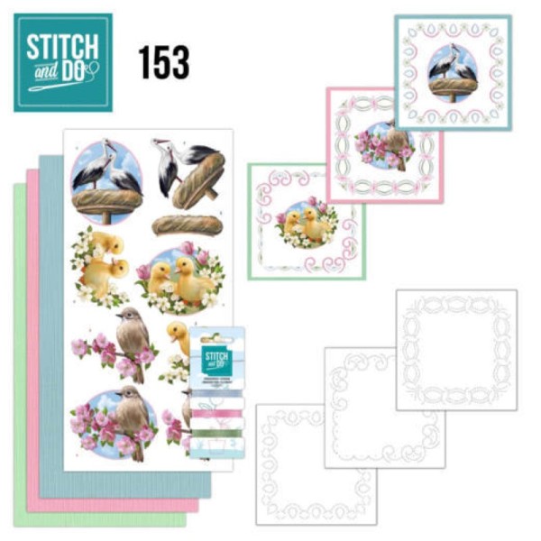 Stitch and do 153 - kit Carte 3D broderie - Oiseaux au printemps - Photo n°1