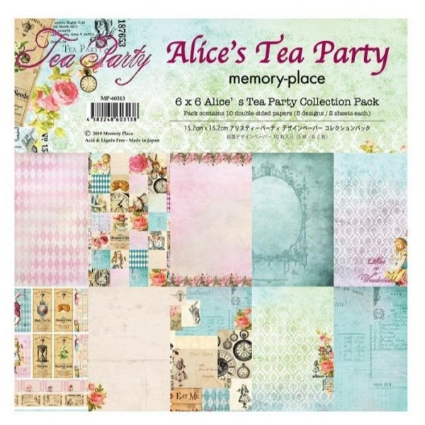 Papier scrapbooking Memory Place - Alice's Tea Party - 15X15 - 10 feuilles - Photo n°1