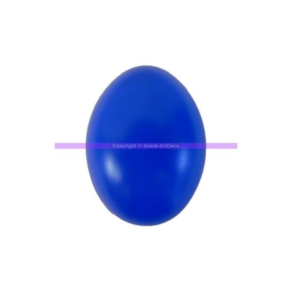 Oeuf de Pâques en plastique Bleu brillant, hauteur 6cm - Photo n°1