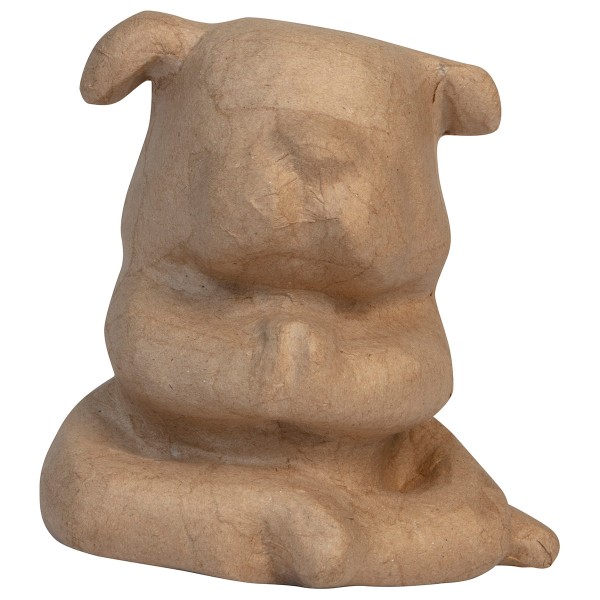 Chien Bulldog Yoga en papier mâché - 14 x 13,5 x 11 cm - Photo n°4