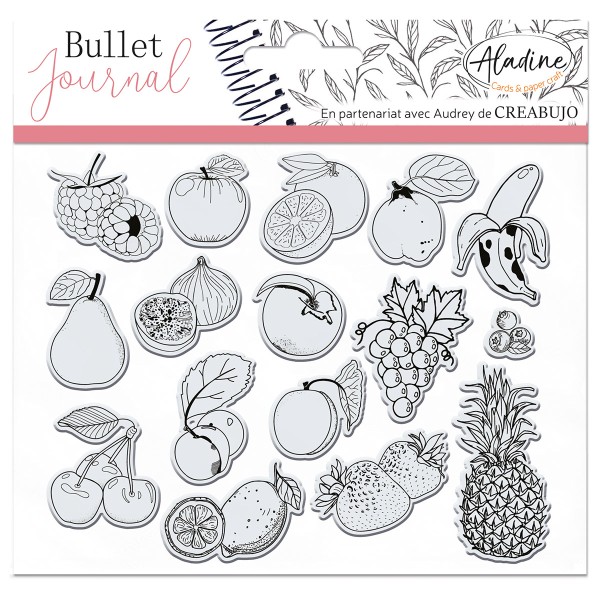 Tampons Clear Stampon Bullet Journal - Fruits - 16 pcs - Photo n°1
