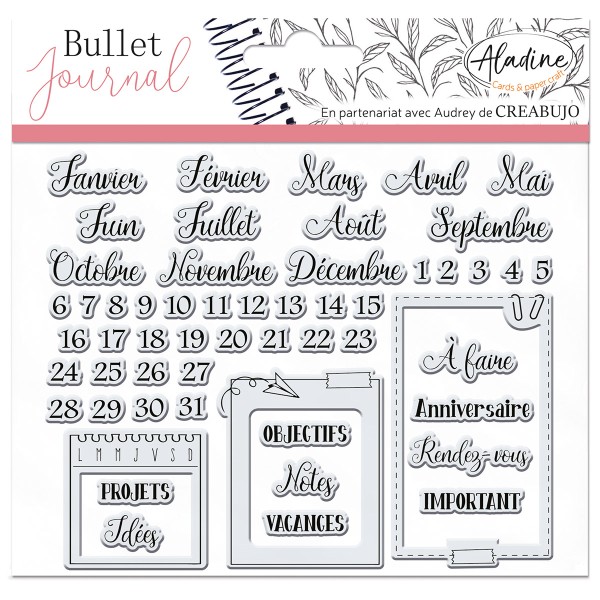 Tampons Clear Stampon Bullet Journal - Organisation mois  - 58 pcs - Photo n°1