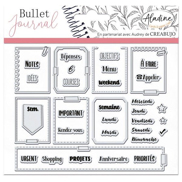 Tampons Clear Stampon Bullet Journal - Organisation semaine - 37 pcs - Photo n°1