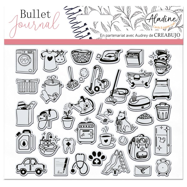 Tampons Clear Stampon Bullet Journal - Quotidien - 37 pcs - Photo n°1