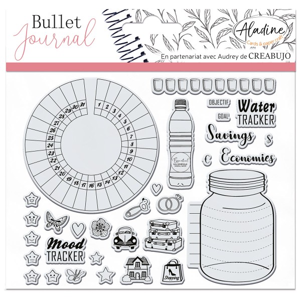 Tampons Clear Stampon Bullet Journal - Tracker Eau et Humeur - 30 pcs - Photo n°1