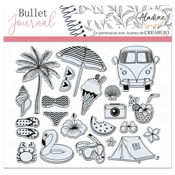 Tampons Clear Stampon Bullet Journal - Vacances - 21 pcs - Photo n°1