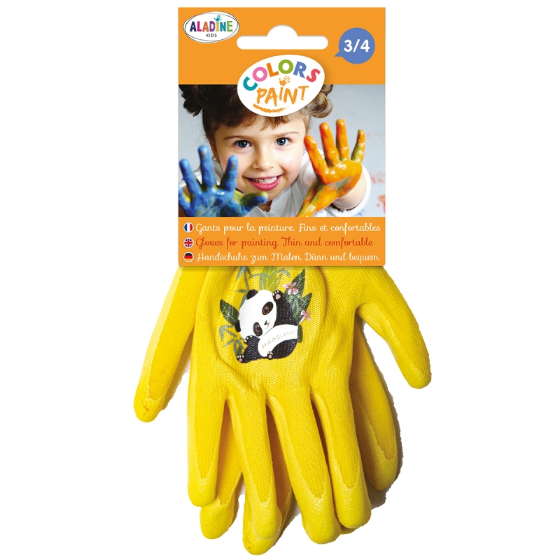 Gants de protection pour enfant - Colors Paint Panda - 3 / 4 ans - Tablier  peinture - Creavea