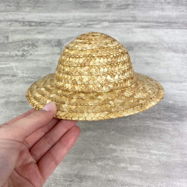 Chapeau décoratif en paille, diamètre extérieur 16 cm, naturel clair - Photo n°2
