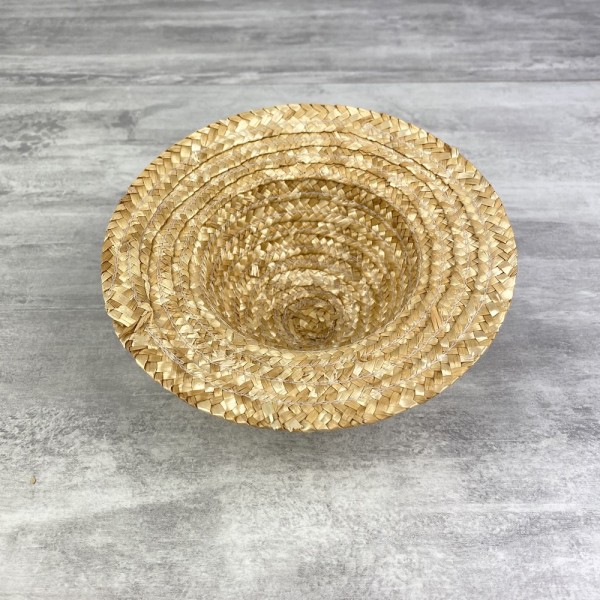 Chapeau décoratif en paille, diamètre extérieur 16 cm, naturel clair - Photo n°3