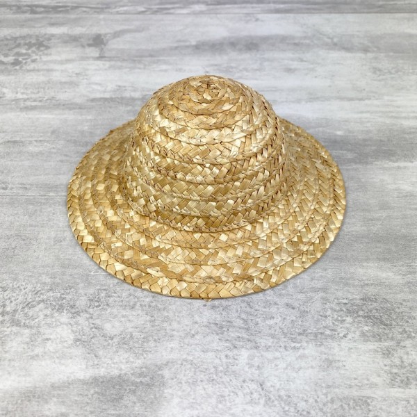 Chapeau décoratif en paille, diamètre extérieur 16 cm, naturel clair - Photo n°1