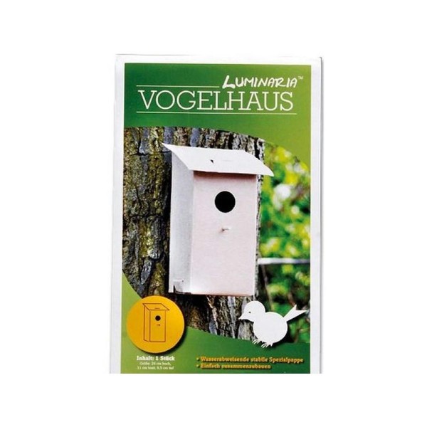 Abri nichoir pour oiseau en carton brun imperméable hydrofugé, hauteur 24 cm - Photo n°1