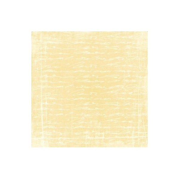Lot de 5 feuilles de papier imprimé écriture crème-beige, 30,5 cm, 140g/m² - Photo n°1