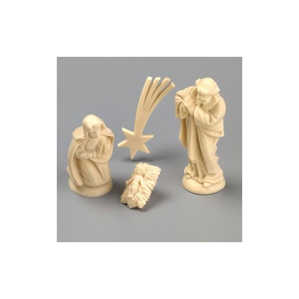 Miniatures figures de crèche, 4 pièces, hauteur 4 cm - Photo n°1