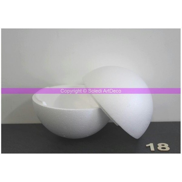 Boule polystyrène Styropor séparable, diam 18 cm/180 mm, densité pro - Photo n°1